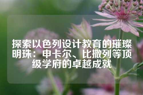 探索以色列设计教育的璀璨明珠：申卡尔、比撒列等顶级学府的卓越成就