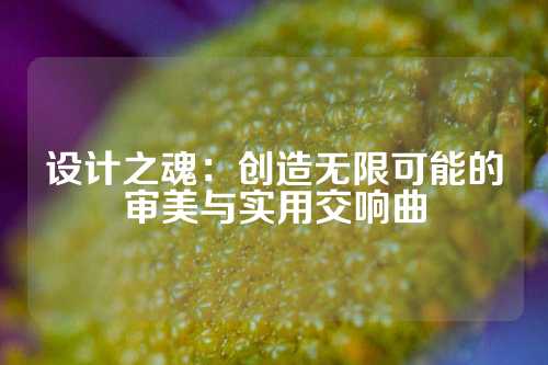 设计之魂：创造无限可能的审美与实用交响曲