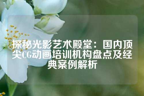探秘光影艺术殿堂:国内顶尖CG动画培训机构盘点及经典案例解析