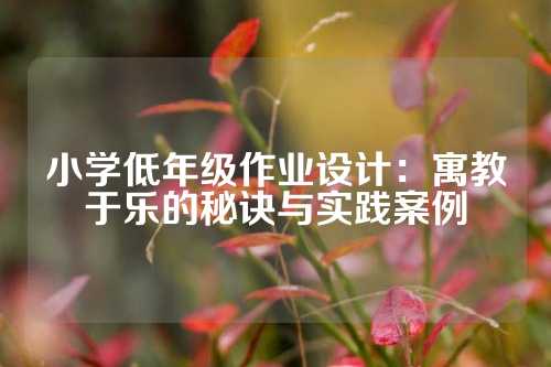 小学低年级作业设计：寓教于乐的秘诀与实践案例