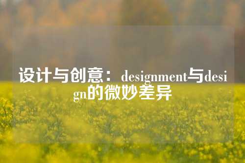 设计与创意：designment与design的微妙差异