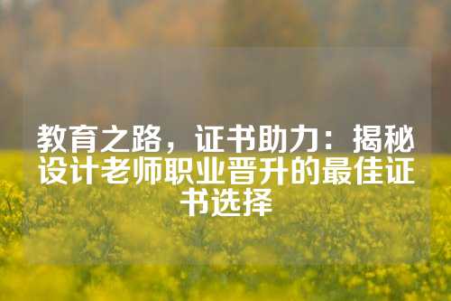 教育之路,证书助力:揭秘设计老师职业晋升的最佳证书选择