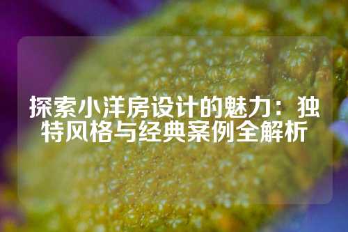 探索小洋房设计的魅力：独特风格与经典案例全解析