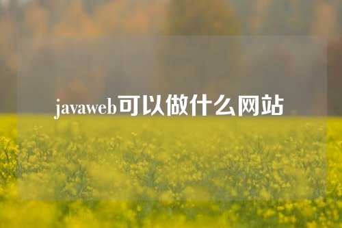 javaweb可以做什么网站