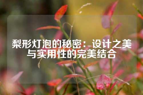 梨形灯泡的秘密：设计之美与实用性的完美结合