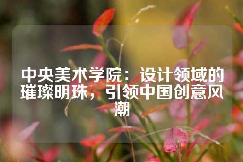 中央美术学院：设计领域的璀璨明珠，引领中国创意风潮