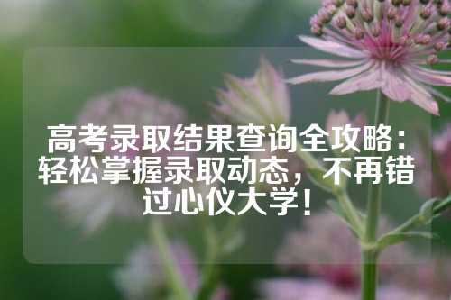 高考录取结果查询全攻略：轻松掌握录取动态，不再错过心仪大学！
