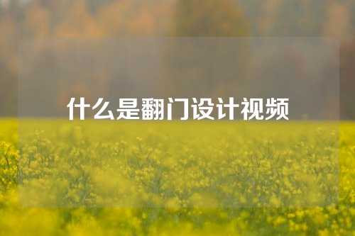 什么是翻门设计视频