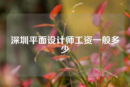 深圳平面设计师工资一般多少