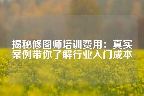 揭秘修图师培训费用：真实案例带你了解行业入门成本