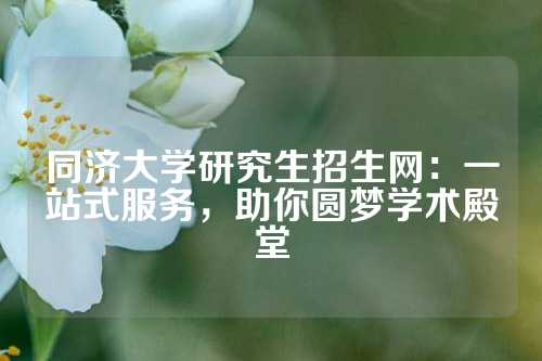 同济大学研究生招生网：一站式服务，助你圆梦学术殿堂