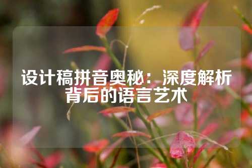 设计稿拼音奥秘：深度解析背后的语言艺术