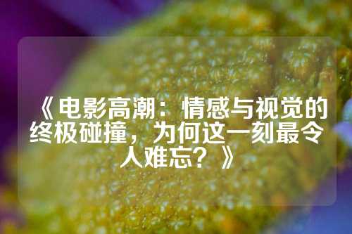 《电影高潮：情感与视觉的终极碰撞，为何这一刻最令人难忘？》