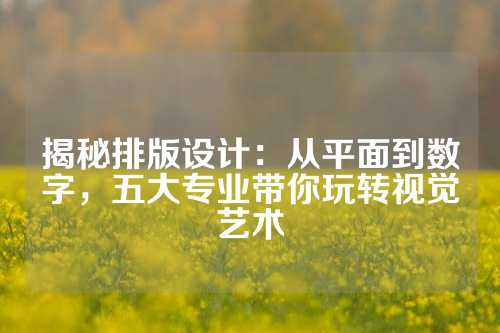 揭秘排版设计：从平面到数字，五大专业带你玩转视觉艺术