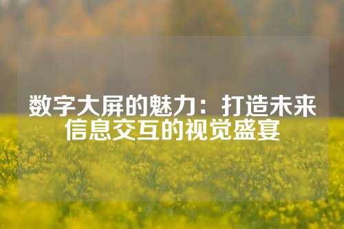 数字大屏的魅力：打造未来信息交互的视觉盛宴