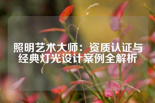 照明艺术大师：资质认证与经典灯光设计案例全解析