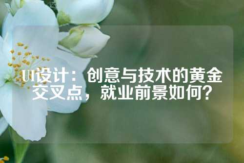 UI设计：创意与技术的黄金交叉点，就业前景如何？
