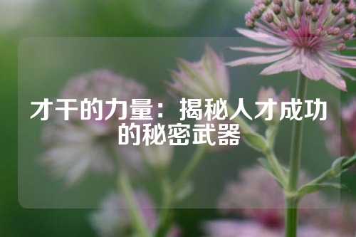 才干的力量：揭秘人才成功的秘密武器