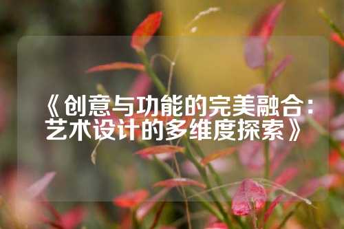 《创意与功能的完美融合：艺术设计的多维度探索》