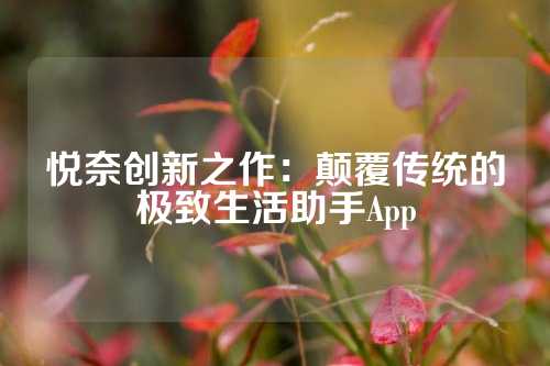 悦奈创新之作：颠覆传统的极致生活助手App