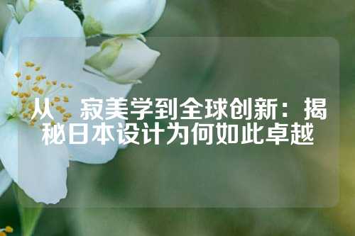 从侘寂美学到全球创新：揭秘日本设计为何如此卓越