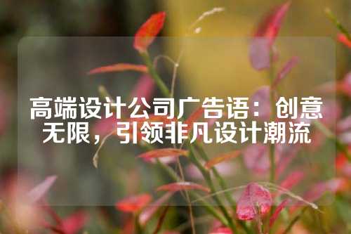 高端设计公司广告语：创意无限，引领非凡设计潮流