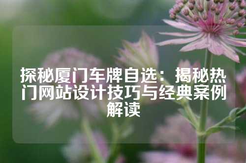 探秘厦门车牌自选：揭秘热门网站设计技巧与经典案例解读