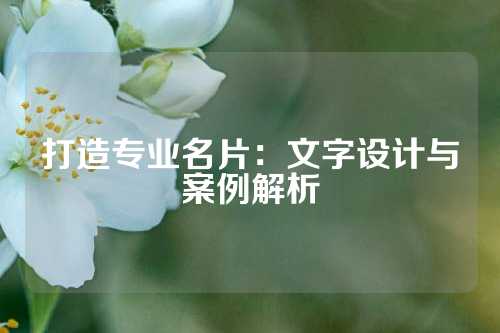 打造专业名片：文字设计与案例解析