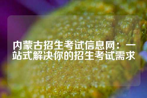 内蒙古招生考试信息网：一站式解决你的招生考试需求