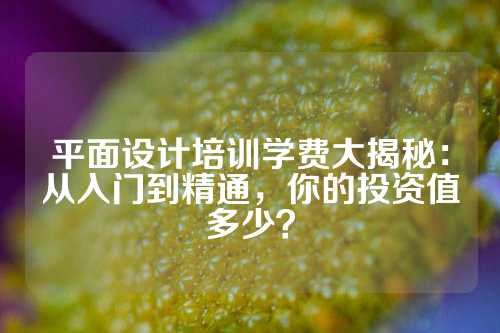 平面设计培训学费大揭秘：从入门到精通，你的投资值多少？