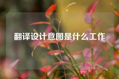 翻译设计意图是什么工作