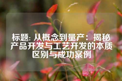 标题: 从概念到量产：揭秘产品开发与工艺开发的本质区别与成功案例