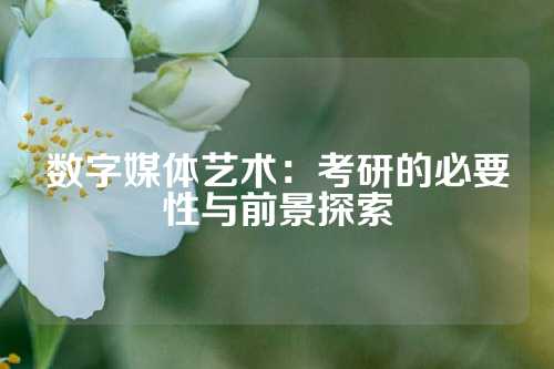 数字媒体艺术：考研的必要性与前景探索