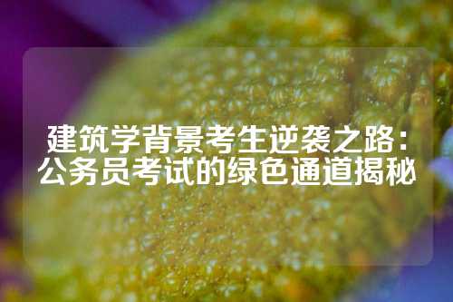 建筑学背景考生逆袭之路：公务员考试的绿色通道揭秘