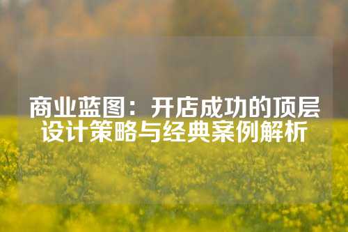 商业蓝图：开店成功的顶层设计策略与经典案例解析