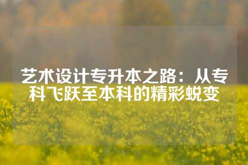 艺术设计专升本之路：从专科飞跃至本科的精彩蜕变