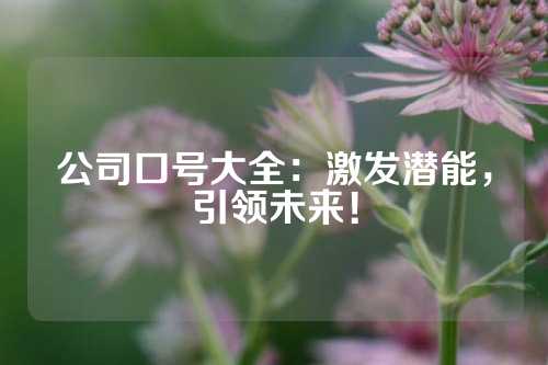 公司口号大全:激发潜能,引领未来!
