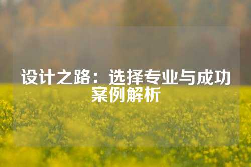 设计之路：选择专业与成功案例解析