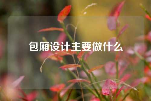 包厢设计主要做什么