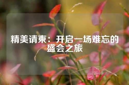 精美请柬：开启一场难忘的盛会之旅