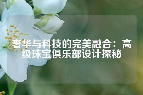 奢华与科技的完美融合：高级珠宝俱乐部设计探秘