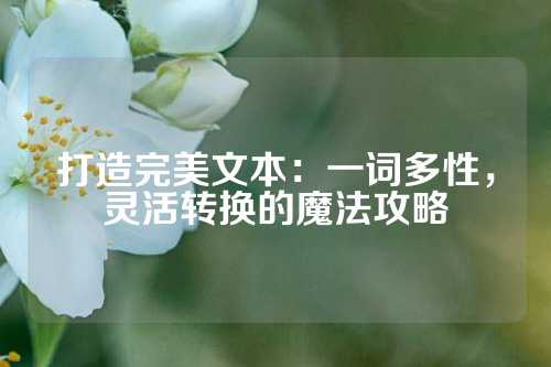 打造完美文本：一词多性，灵活转换的魔法攻略