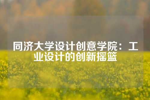 同济大学设计创意学院：工业设计的创新摇篮