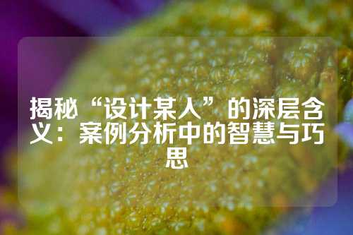 揭秘“设计某人”的深层含义：案例分析中的智慧与巧思