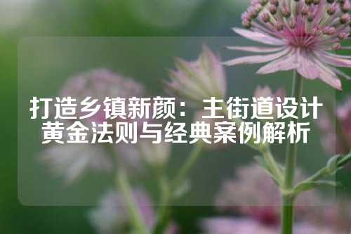 打造乡镇新颜：主街道设计黄金法则与经典案例解析
