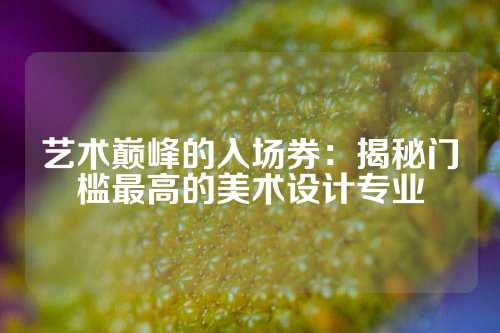 艺术巅峰的入场券：揭秘门槛最高的美术设计专业