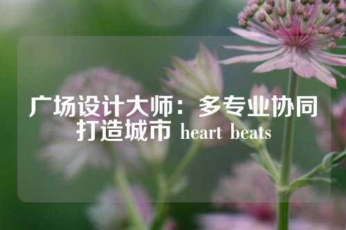 广场设计大师:多专业协同打造城市 heart beats