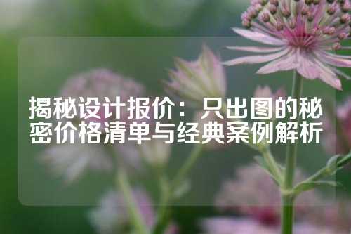 揭秘设计报价：只出图的秘密价格清单与经典案例解析