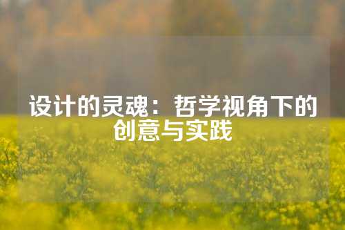 设计的灵魂：哲学视角下的创意与实践
