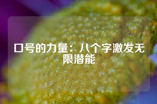 口号的力量：八个字激发无限潜能